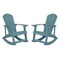Merrick Lane Set of 2 Atlantic All-Weather Polyresin Adirondack Rocking Chair with Vertical Slats
